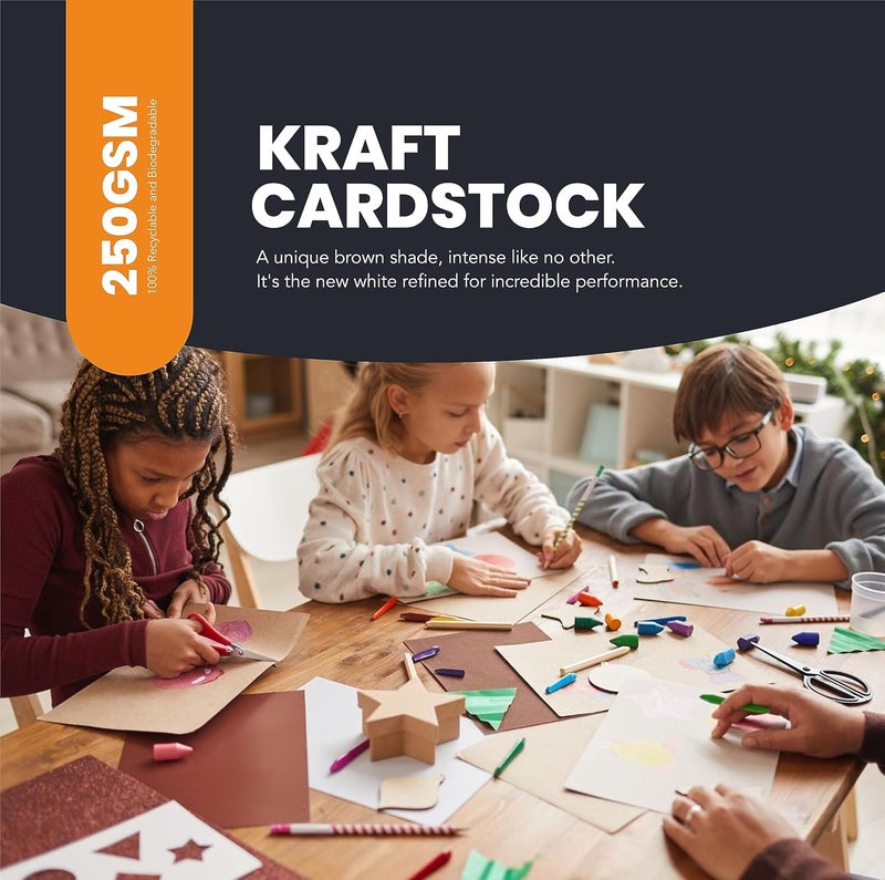 BearBoss Kraft Cardstock Thick Paper 50 Sheets, 8.5" x 11" Heavyweight 92lb Cover Card Stock for Crafts and DIY Cards Making - Image 2